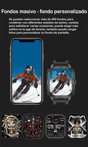 SmartWatch AK72 Plateado Hombre / IP68 Amoled BT5.1 Reloj Inteligente