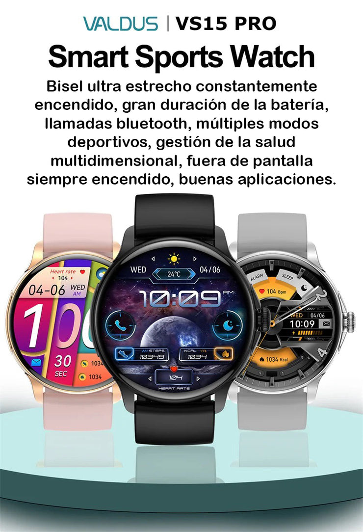 SmartWatch VS15 Pro Rosado Mujer / IP68 Amoled BT5.3 Reloj Inteligente