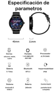 SmartWatch VS15 Pro Rosado Mujer / IP68 Amoled BT5.3 Reloj Inteligente